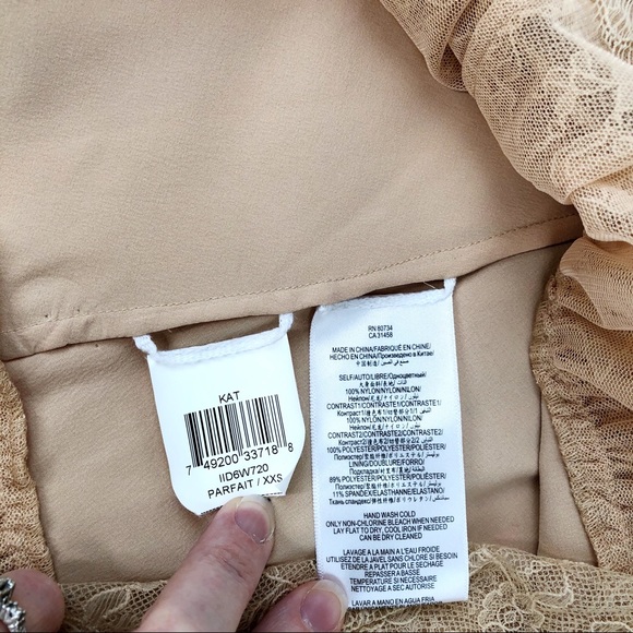 BCBGMAXAZRIA Kat Lace Dress In Parfait Size XXS - Picture 6 of 6